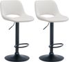 CLP 2er Set Barhocker Camden Samt drehbar und höhenverstellbar,creme Metall matt schwarz Bild 1