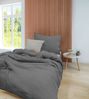 Fleuresse Musselin Bettwäsche 135x200 Faro grau anthrazit uni 614446-9064 Bild 2