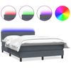 vidaXL Boxspringbett mit Matratze & LED Dunkelgrau 160x210 cm Samt 3316984 Bild 2