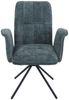 2er-Set Esszimmerstuhl HWC-N99, drehbar Armlehne Auto-Return, Stoff/Textil Chenille (340g/m²) Öko-Tex ~ blau-grün Bild 5