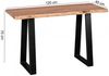 Konsolentisch GAYA Massivholz Akazie, Schreibtisch 120 cm breit im Landhaus-Stil, Schminktisch mit Design, Sekretär mit 2 Metallbeinen, Echt-Holz Konsole mit Baumkante, Tischkonsole Bild 4
