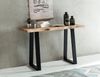 Konsolentisch GAYA Massivholz Akazie, Schreibtisch 120 cm breit im Landhaus-Stil, Schminktisch mit Design, Sekretär mit 2 Metallbeinen, Echt-Holz Konsole mit Baumkante, Tischkonsole Bild 3