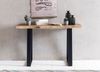 Konsolentisch GAYA Massivholz Akazie, Schreibtisch 120 cm breit im Landhaus-Stil, Schminktisch mit Design, Sekretär mit 2 Metallbeinen, Echt-Holz Konsole mit Baumkante, Tischkonsole Bild 5