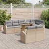 vidaXL Gartensofa-set mit Kissen 9 pcs Beige und Hellgrau Poly-Rattan 3348666 Bild 3