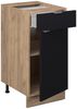 Küchenunterschrank Fame-Line Schwarz gestreift 40 cm ohne Arbeitsplatte Vicco Bild 4
