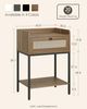 HEYZOEY Rattan Nachttisch 3-Tier mit Schublade und Regal Nussbaum braun Bild 2