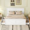 Bett 160x200 cm aus Kiefernholz mit 4 Schubladen und Stauraum – schlichtes, weißes Design Bild 2