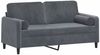 vidaXL 2-Sitzer-Sofa mit Zierkissen Dunkelgrau 140 cm Samt 3200882 Bild 3