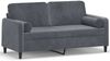 vidaXL 2-Sitzer-Sofa mit Zierkissen Dunkelgrau 140 cm Samt 3200882 Bild 2