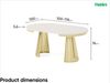 MEBLINI Esstisch Rund Ausziehbar aus Metall - 100-176x76 cm - CONEY - Kaschmir/Golden - Loft - Esszimmertisch Modern - Küchentisch - Ausziehtisch - Round Dining Table Bild 3