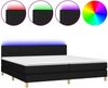Boxspringbett mit Matratze & LED Stoff Schwarz 200x200 cm, Härtegrad: H2 [3133743] Bild 2
