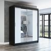 Schwebetürenschrank NEO 2-türig Schrank 180 cm (mit Spiegel) Farbe: Schwarz , weiß Bild 2