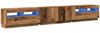 vidaXL TV-Schrank mit LED-Leuchten Altholz-Optik 260x35x40 cm 3329167 Bild 3