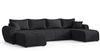AX LIVING Malatya U Couch mit Schlaffunktion Ecksofa Schwarz modern 311cm Bild 2