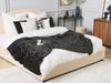 Kuscheldecke Schwarz Polyester Stoff 130x180 cm mit Sternen Motiv Bild 3