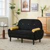 Multiform Sofa 3in1,Sofa-Bett verstellbar,Velours Sofa mit Nackenkissen,Metallrahmen,ergonomisch,zerlegbar,Gästebett,Lounge Sessel,Schwarz Bild 4