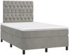 vidaXL Boxspringbett mit Matratze & LED Hellgrau 120x200 cm Samt, Härtegrad: H2 [3136293] Bild 3