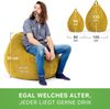 Green Bean® Indoor Sitzsack waschbar, EPS-Perlen Füllung / Cordstoff gelb, 90x110 cm Bild 5