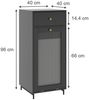 Midischrank Malte Grau 40 x 96 cm mit Schublade Vicco Bild 2