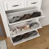 Schuhschrank, 80/23/131 cm, Schuhkipper, Schuhregal mit Schubladen und 3 Klappen, schmal Bild 3