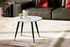Couchtisch 60 x 60 x 41 cm mit Marmor Optik Weiß Modern, Design Wohnzimmertisch mit Metall-Gestell, Sofatisch Rund Tisch, Beistelltisch Wohnzimmer Bild 3