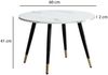 Couchtisch 60 x 60 x 41 cm mit Marmor Optik Weiß Modern, Design Wohnzimmertisch mit Metall-Gestell, Sofatisch Rund Tisch, Beistelltisch Wohnzimmer Bild 4