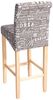 Barhocker HWC-C33, Barstuhl Tresenhocker, Holz MVG-zertifiziert ~ Schriftzug, grau, helle Beine, Stoff/Textil Bild 5