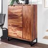 Schuhschrank Sheesham Massivholz 88 x 120 x 40 cm Schuhregal Geschlossen | Design Schuhkommode Flurschrank mit Ablage | Schuhaufbewahrung Flurkommode für Schuhe Hoch Bild 3