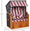 Outsunny Strandkorb Doppelte Sonnenliege mit Dach und Getränkehaltern 5-stufige, BxTxH: 118x79x160 cm, Halblieger, 867-059GY, (Sonnenliege, 1-tlg, Doppelte Sonnenliege), 2-Sitzer Bild 3