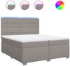 vidaXL Boxspringbett mit Matratze Taupe 200x200 cm Stoff 3292899 Bild 2