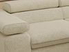 MKS Möbel 'Pablo L-Form' Ecksofa mit Schlaffunktion, verstellbare Kopfstützen, Creme, Struktur, Visco Topper, Rechts Bild 5