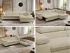 MKS Möbel 'Pablo L-Form' Ecksofa mit Schlaffunktion, verstellbare Kopfstützen, Creme, Struktur, Visco Topper, Rechts Bild 2