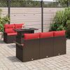 vidaXL Gartensofa-set mit Kissen mit Speicher 6 pcs Braun Poly Rattan 3356937 Bild 3