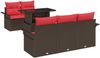 vidaXL Gartensofa-set mit Kissen mit Speicher 6 pcs Braun Poly Rattan 3356937 Bild 2