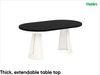 MEBLINI Esstisch Rund Ausziehbar aus Metall - 100-176x76 cm - CONEY - Schwarz Matt/Kaschmir - Loft - Esszimmertisch Modern - Küchentisch - Ausziehtisch - Round Dining Table Bild 2