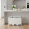 SONGMICS HOME Abfalltrenner mit 3 x 15L Inneneimern, Pedal-Mülleimer aus Stahl, Küche, Deckel, weiß Bild 3