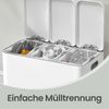 SONGMICS HOME Abfalltrenner mit 3 x 15L Inneneimern, Pedal-Mülleimer aus Stahl, Küche, Deckel, weiß Bild 4
