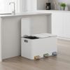 SONGMICS HOME Abfalltrenner mit 3 x 15L Inneneimern, Pedal-Mülleimer aus Stahl, Küche, Deckel, weiß Bild 2