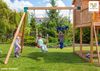 Fungoo Spielturm "Maxi Set Play Box My Side Fortress Toybox Rainbow Move+", teak,mit 2x Rutschen, 2x Spieltürmen, Verbindungsbrücke, Trapez, Leiter, Kletterseil und Kletterwand Bild 5