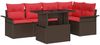 vidaXL Gartensofa-set mit Kissen mit Speicher 6 pcs Braun Poly Rattan 3357027 Bild 2