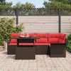 vidaXL Gartensofa-set mit Kissen mit Speicher 6 pcs Braun Poly Rattan 3357027 Bild 3