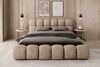 yourhouse24 Polsterbett Designer Boston mit Bettkasten und Lattenrost (Bettgestell mit Lattenrost und Bettkasten), Veloursstoff, Steppkopfteil, Bettkasten, pflegeleicht, stilvoll Bild 3