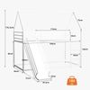 Flieks Etagenbett 90x190cm, Kinderbett, Jugendbett, Hochbett mit Rutsche & Leiter, Metall, Weiß Bild 4