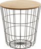 Beistelltisch Fritz 40 x 40 x 42cm Metallkorb schwarz mit abnehmbarer MDF-Platte Bild 5