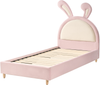 Kinderbett Kaninchen Samtstoff LALLIAS 90 x 200 cm Rosa Bild 4
