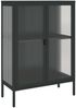 vidaXL Sideboard Schwarz 75x35x105 cm Glas und Stahl 353003 Bild 2