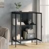 vidaXL Sideboard Schwarz 75x35x105 cm Glas und Stahl 353003 Bild 3