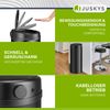 Juskys Mülleimer mit Bewegungssensor, wasserdicht, Schwarz, 50 Liter Bild 3