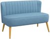 HOMCOM 2-Sitzer Zweisitzer, Loveseat mit Leinenoptik, Doppelsofa mit Holzbeine, Polstersofa 1 Teile, für Wohnzimmer, Blau Bild 2
