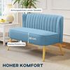 HOMCOM 2-Sitzer Zweisitzer, Loveseat mit Leinenoptik, Doppelsofa mit Holzbeine, Polstersofa 1 Teile, für Wohnzimmer, Blau Bild 4